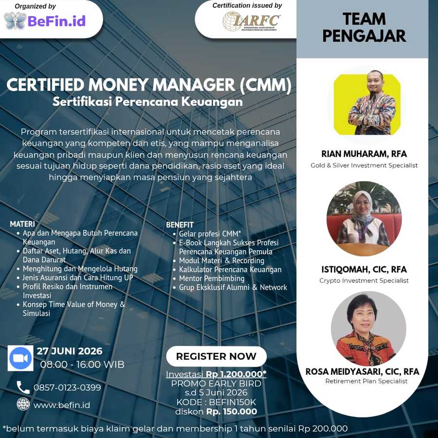 Sertifikasi Perencana Keuangan Gelar Certified Money Manager