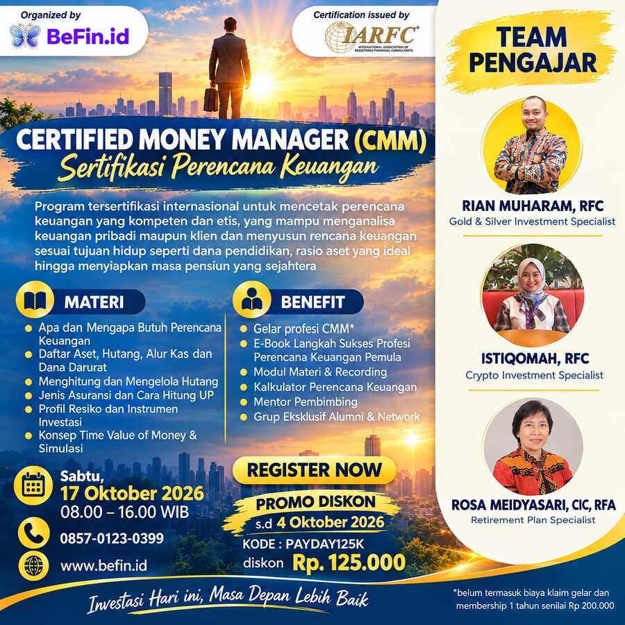 Sertifikasi Perencana Keuangan Certified Money Manager CMM