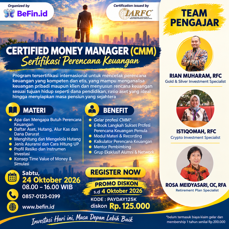 Sertifikasi Perencana Keuangan Certified Money Manager CMM